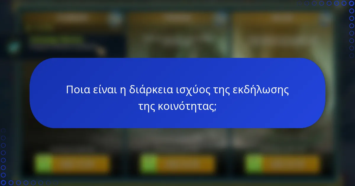 Ποια είναι η διάρκεια ισχύος της εκδήλωσης της κοινότητας;