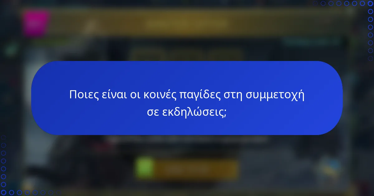 Ποιες είναι οι κοινές παγίδες στη συμμετοχή σε εκδηλώσεις;